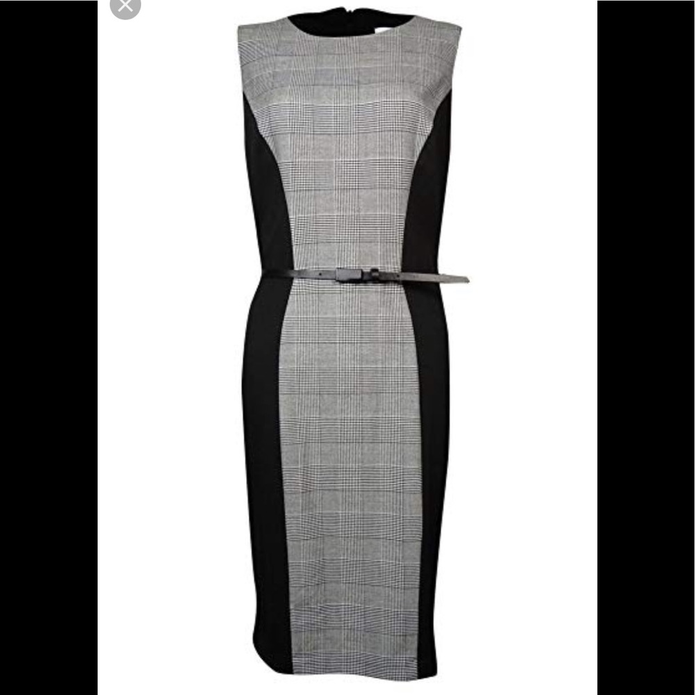 Calvin Klein black and white houndstooth Dress